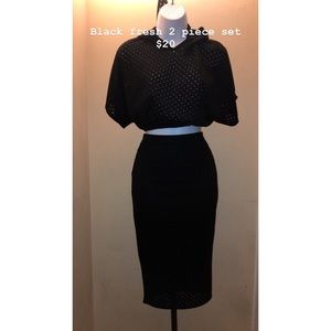 Fresh mesh black 2 piece set